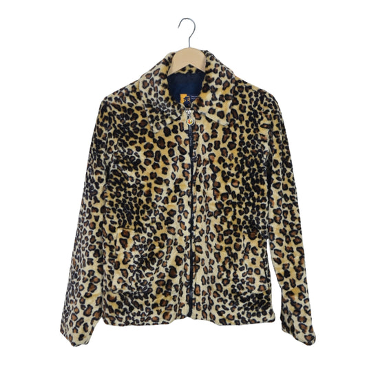 Women's Leopard Printed Zipper Jacket