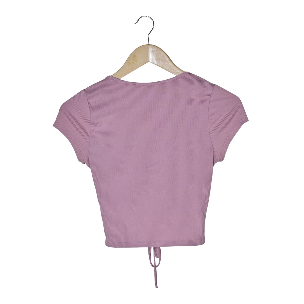 Women's V-Neck Ribbed Crop Top