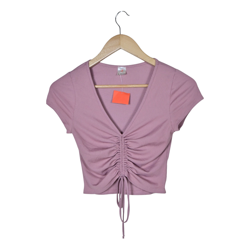 Women's V-Neck Ribbed Crop Top