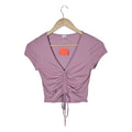 Women's V-Neck Ribbed Crop Top
