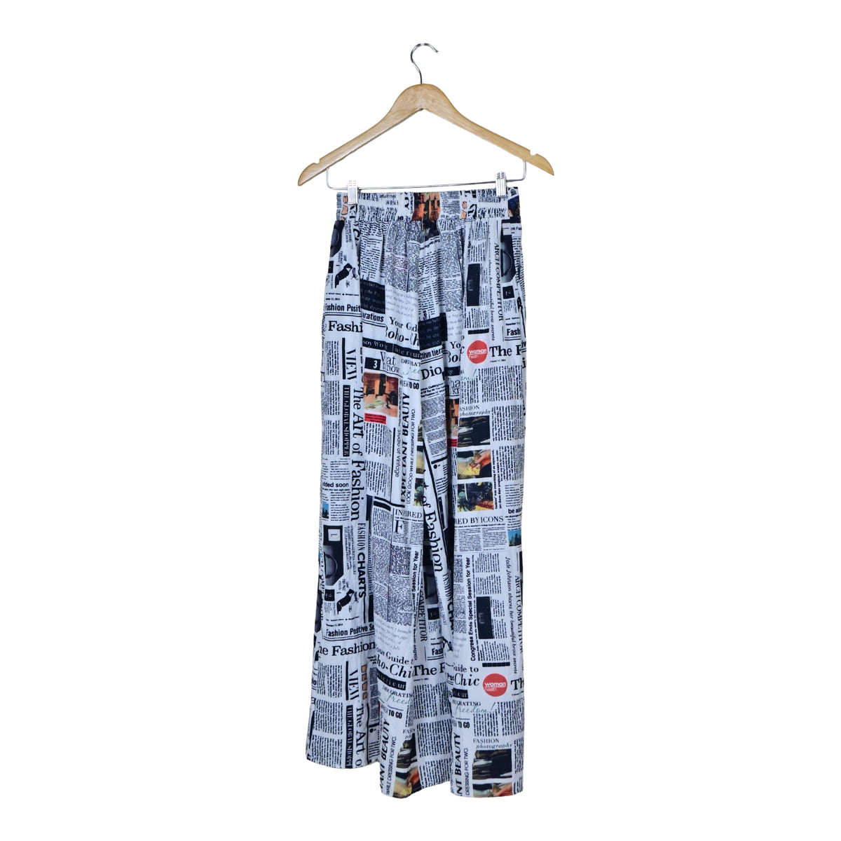 Women's Paper Print Wide leg Trouser