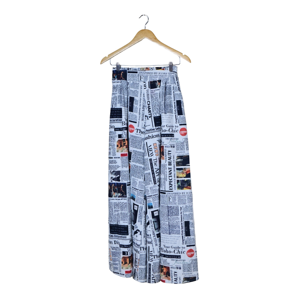 Women's Paper Print Wide leg Trouser