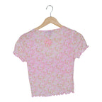 Women's Scoop Neck Disty Floral Top