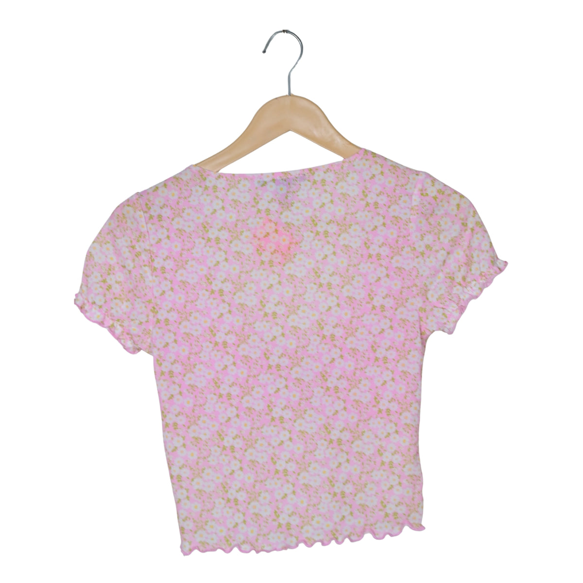 Women's Scoop Neck Disty Floral Top