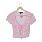 Women's Scoop Neck Disty Floral Top
