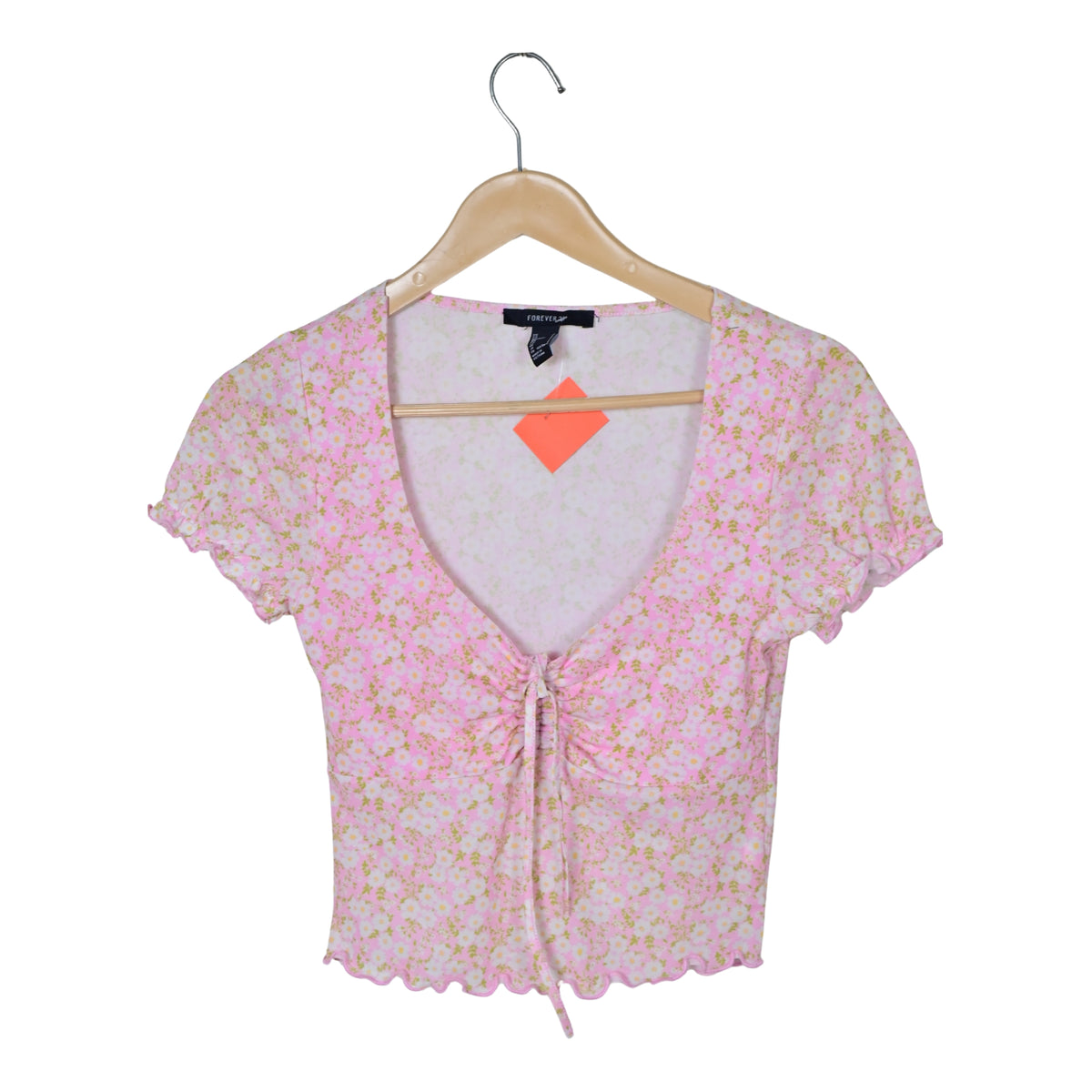 Women's Scoop Neck Disty Floral Top
