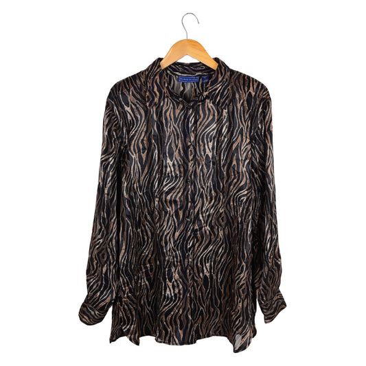 Women's Button Down Printed T-Shirt
