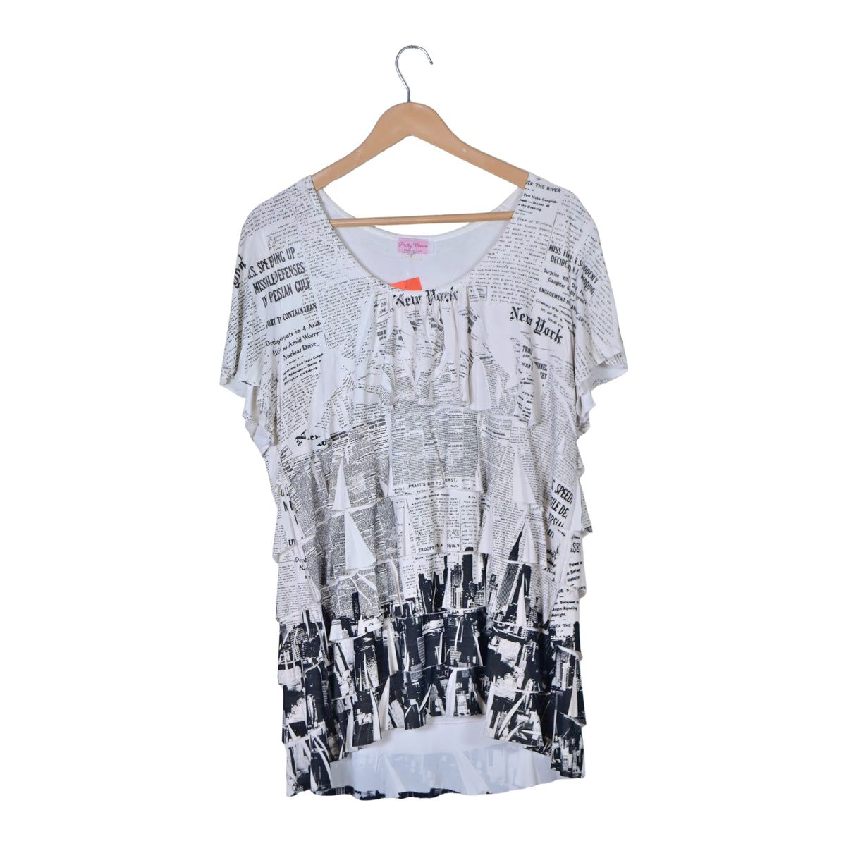 Women's News Paper Print Top